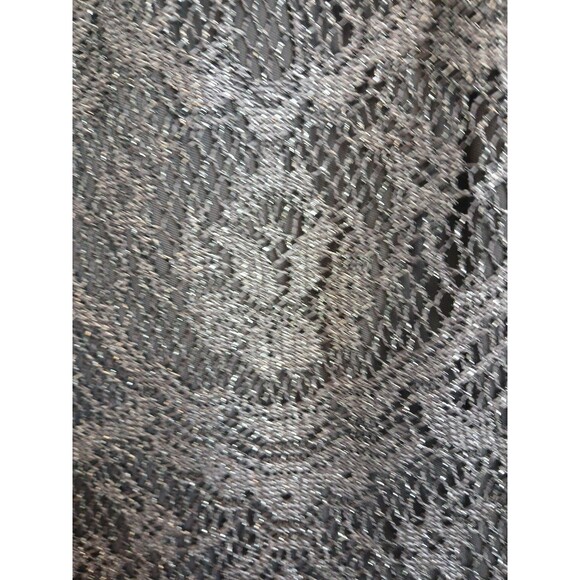 JACKIE JON NEW YORK SILVER LACE FRINGE LINED SHEER  PARTY DRESS W SZ 12 - Picture 4 of 16